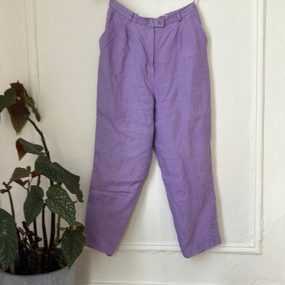Talbots Petite Lavender Linen Trouser